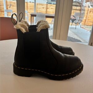 Dr. Martens Black Fur-Lined Combat Boots